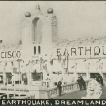 The San Francisco Earthquake, from guidebook in the Coney Island Museum collection, early 20th century.
