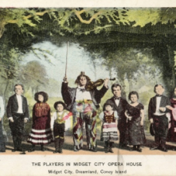 Postcard of Midget City Opera House, Dreamland, Coney Island, c.1907, from the Coney Island Museum collection.