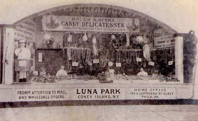 Bauer Sisters Delicatessen, filled with candy meats, early 20th century