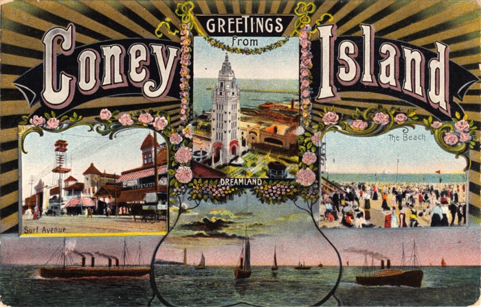Postcard of Coney Island, published by Theodor Eismann, c. 1908-1911 from the Coney Island Museum collection